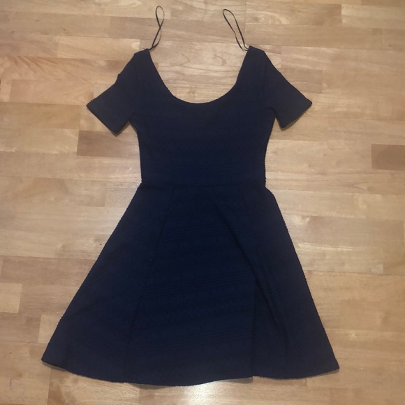H&M Navy Fit and Flare Dress XS - Picture 1 of 5